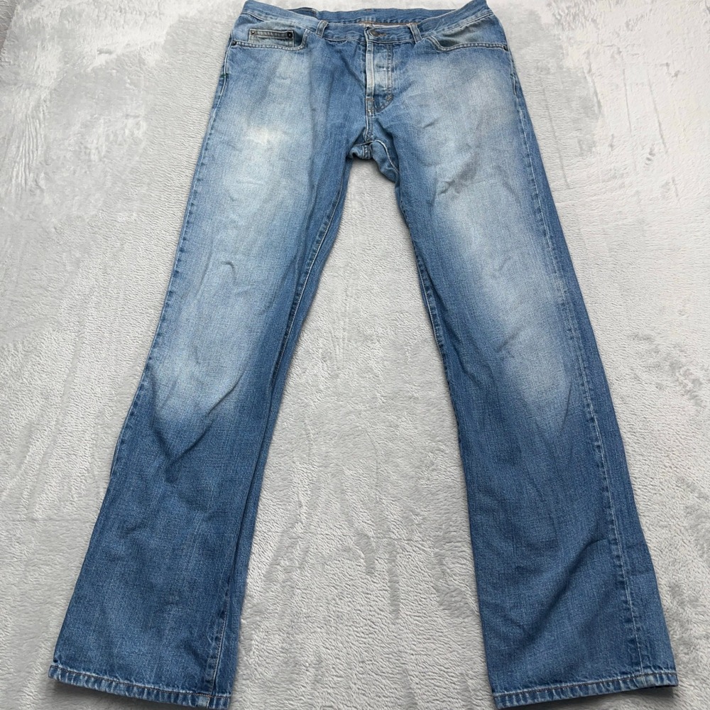 United Colors of Benetton Bootcut Jeans Mens Blue 34x34 Blue Denim Light Wash